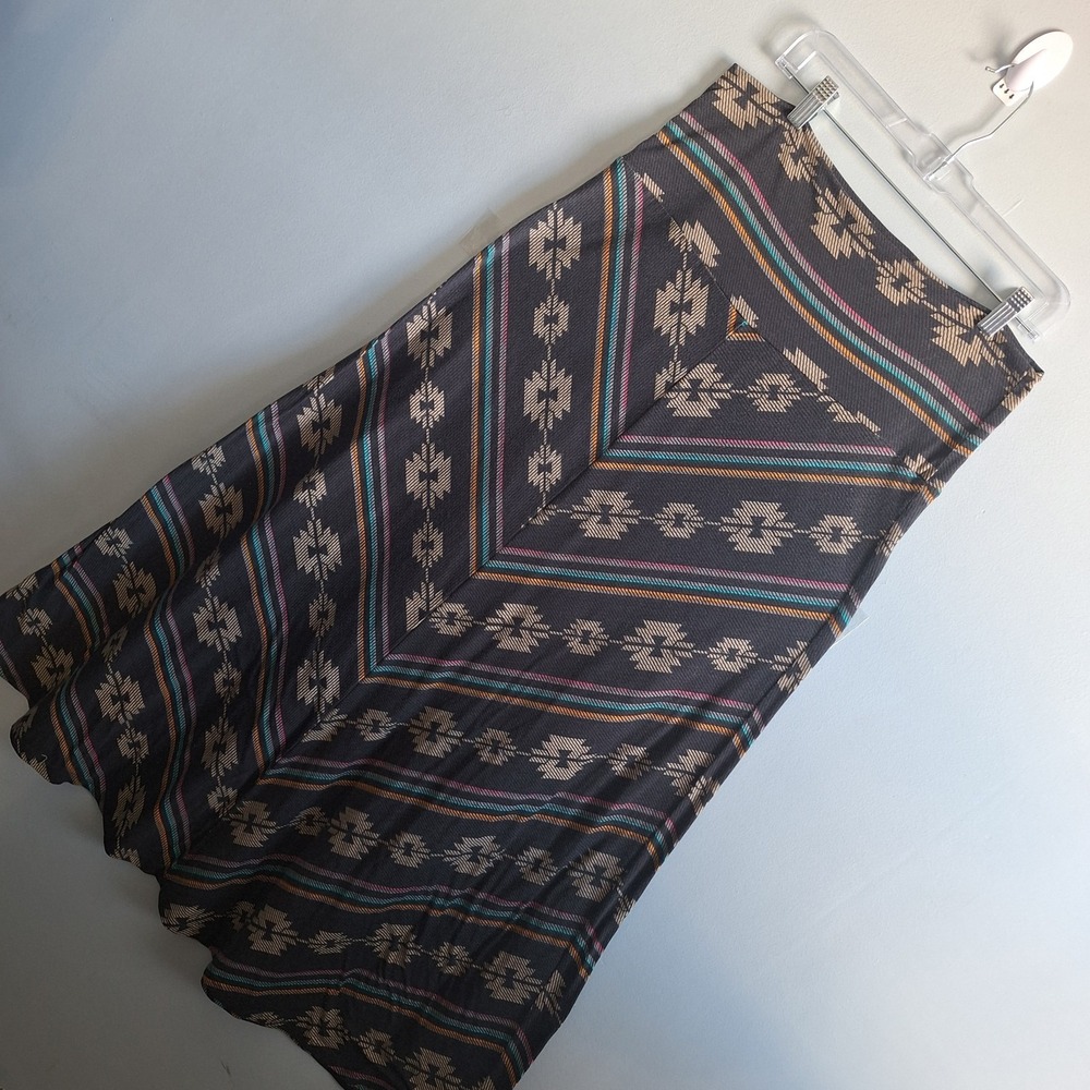 Mossimo Supply Co. Jersey Knit‎ Pull On Maxi Skirt Womens L Rainbow Aztec Tribal